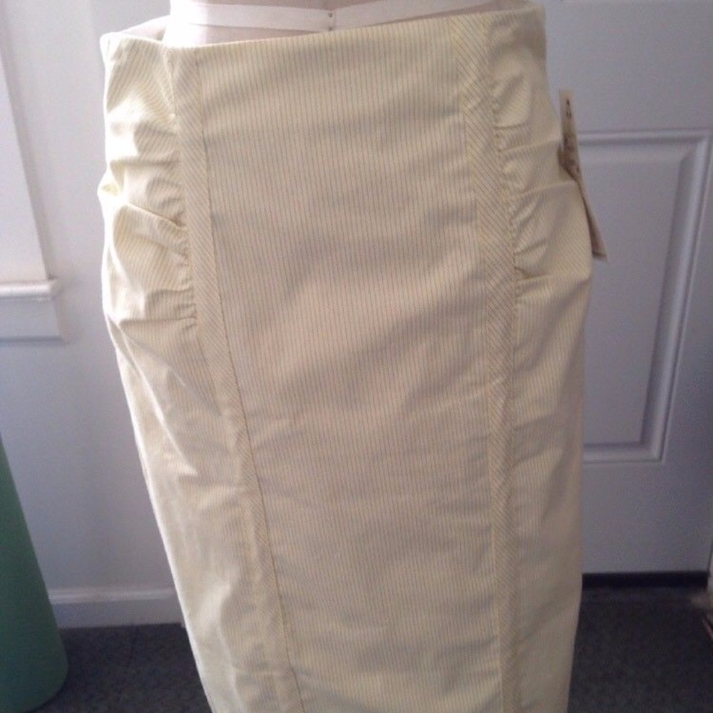 Nanette Lepore Yellow Pencil Skirt Sz10 NWT
